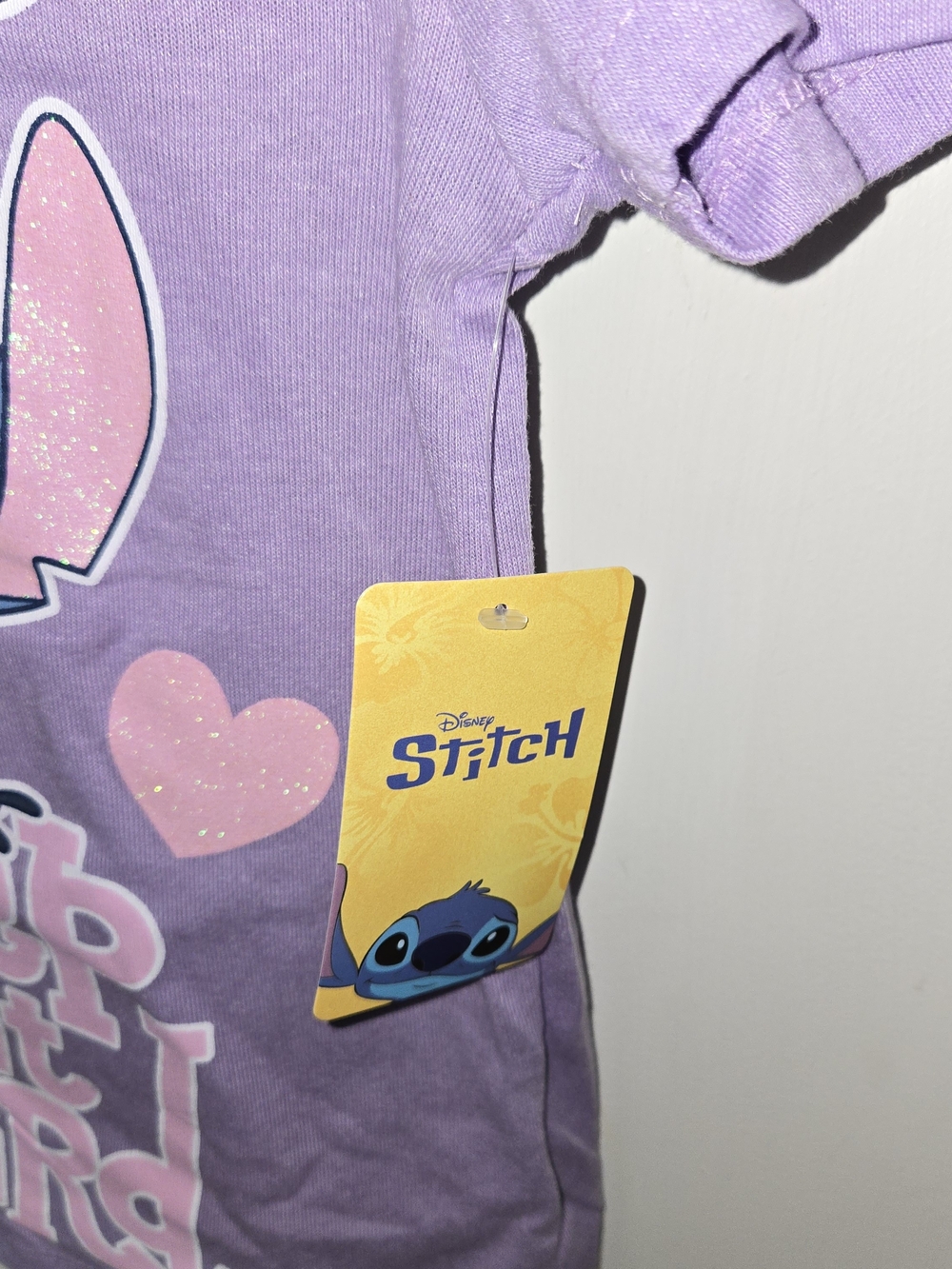 Disney Lavender Stitch Heart Graphic Tee